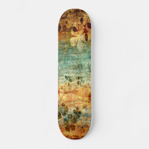 Skate Vintage Wood Flower Abstrato Art