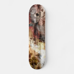 Skate Vintage Wood Flower Abstrato Art 2°