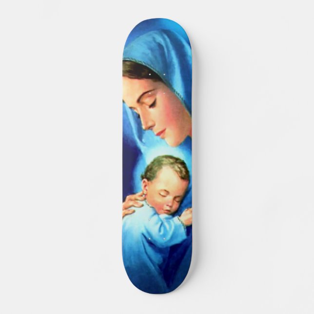 Skate Virgem Abençoada Maria com Jesus Bebê (Frente)