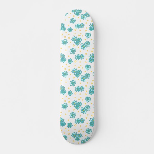 Skate Visitas e Pontos - Turquesa e Amarelo (Frente)