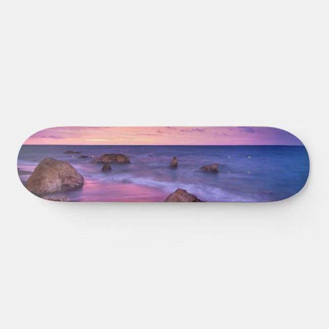 Skate Vivid Calm Sea Sunset sobre Praia (Horz)