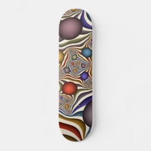 Skate Voando Para Cima, Colorida, Moderna, Arte Fractal 