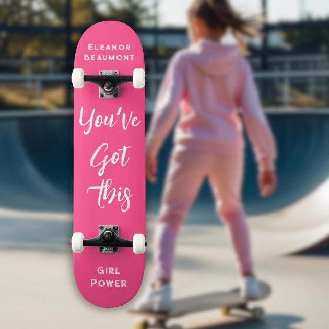 Skate Você tem isso | Menina Energia Personalizada Rosa (Criador carregado)