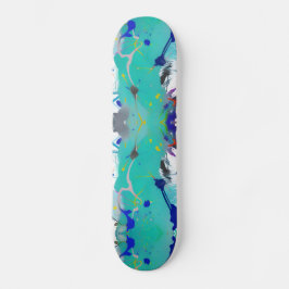 Skate Vozes de gatinho abstrato aqua fuchsia indigo colo