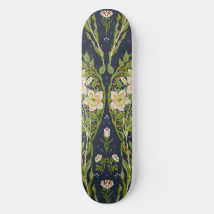Skate Walter Crane Antigo Padrão Lírio Branco Marinho