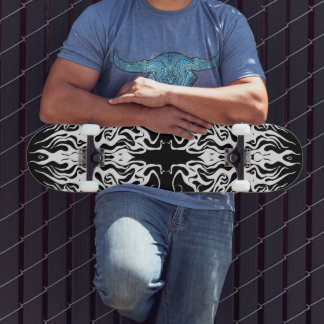 Skate White Abstract Broken Heart Tribal Design