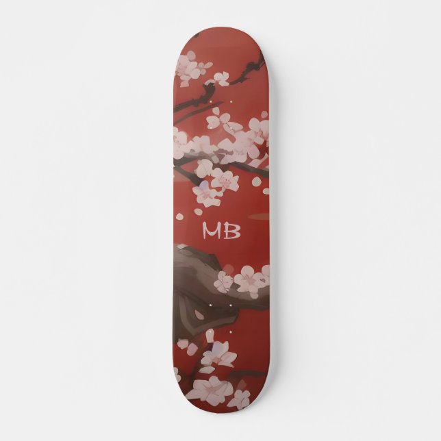 Skate White Chersom Red - Estilo Artístico Japonês (Frente)