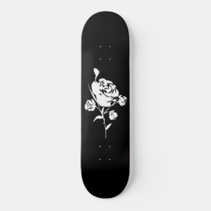 Skate White Rose on Black