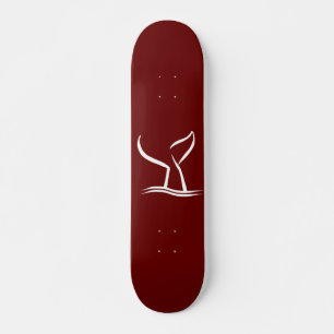 Skate White Whale Tail Dark Red