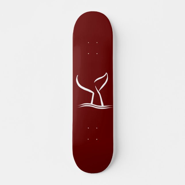 Skate White Whale Tail Dark Red (Frente)