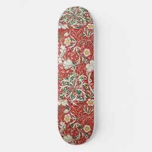 Skate William Morris Algas Flor Antiga Vermelho Verde