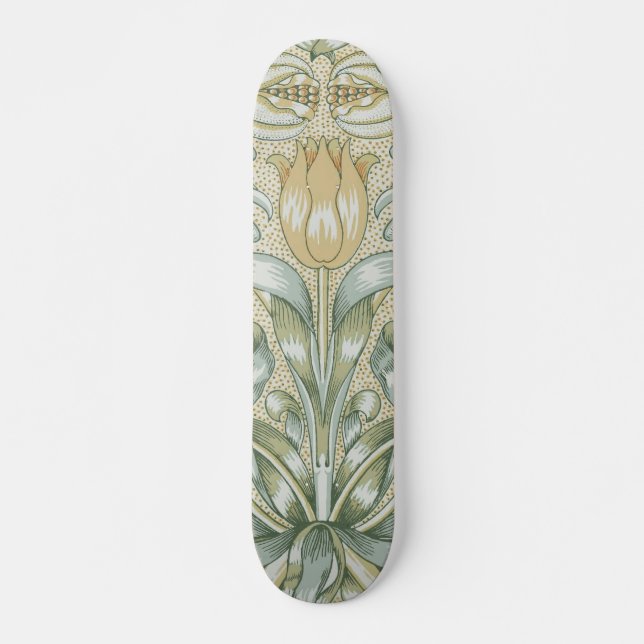 Skate William Morris Lily e Pomegranate Flor Clássico (Frente)