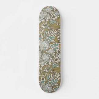 Skate William Morris Lírio Dourado Azul Clássico Dourado