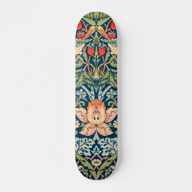 Skate William Morris Strawberry Thief Padrão Floral (Frente)