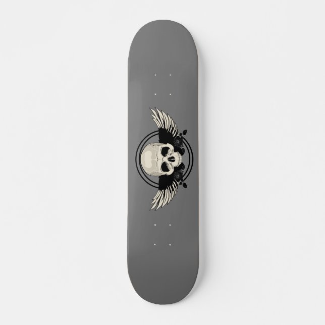 Skate Wing Skull - PRETO E BRANCO (Frente)
