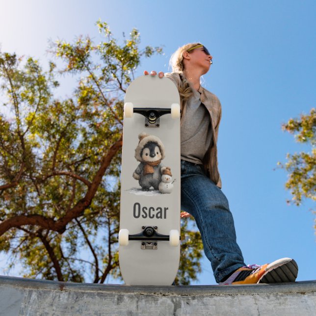 Skate Winter Penguin with Snowman Design (Ao ar livre 1)