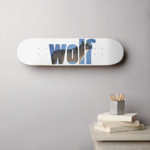 Skate Wolf Animal Simple Blue Sky Skat