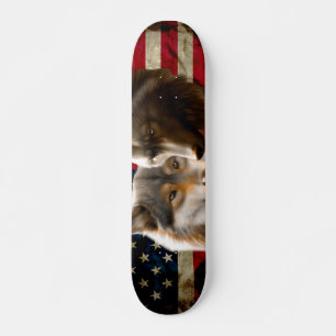 Skate Wolves American Flag