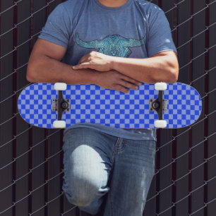 Skate Xadrez Alternado Azul e Roxo Claro