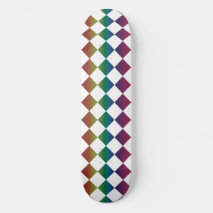 Skate Xadrez Arlequim Diamante Multicolorido Colorido