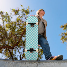 Skate Xadrez azul turquesa visual clássico 