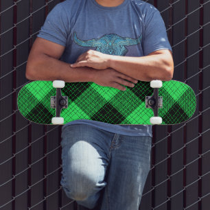 Skate Xadrez Buffalo com Cruzamento Verde Preto