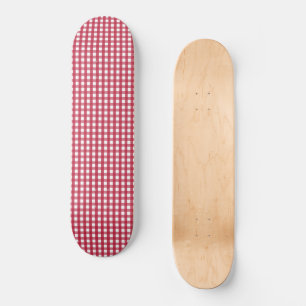 Skate Xadrez de Gingham Vermelho e Branco