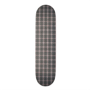 Skate Xadrez do pixel no cinza com listra vermelha