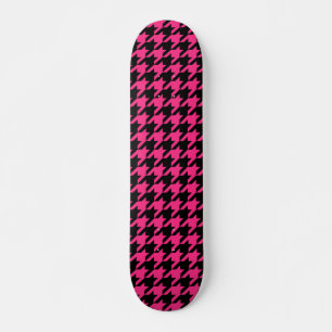 Skate Xadrez Houndstooth Rosa e Preto 