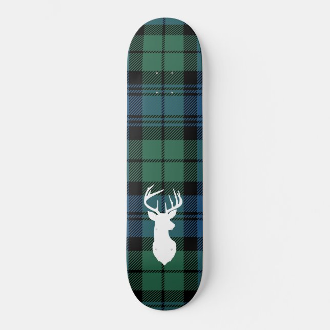 Skate Xadrez personalizada do Tartan Christmas Clan Camp (Frente)
