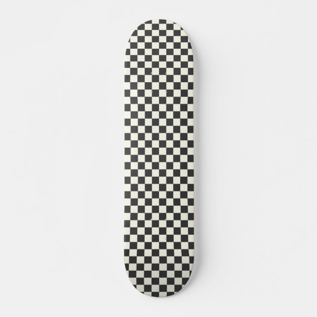 Skate Xadrez Preto e Branco Extinto (Frente)