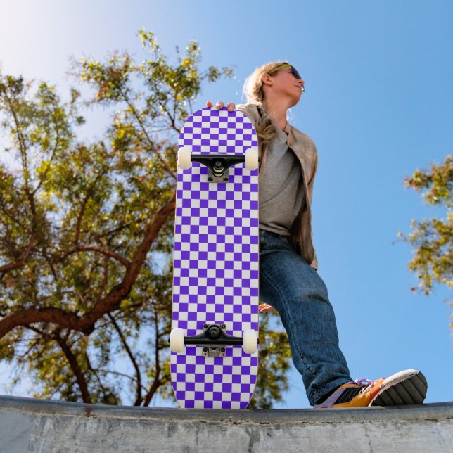 Skate Xadrez roxo visual clássico (Ao ar livre 1)