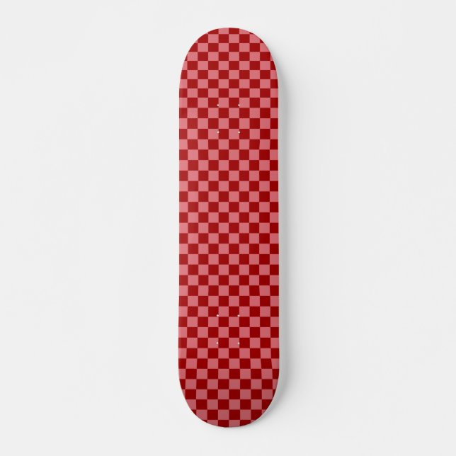 Skate Xadrez Vermelho Candy e Rosa Candy (Frente)
