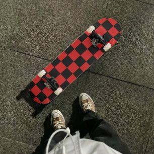 Skate Xadrez Vermelho e Preto