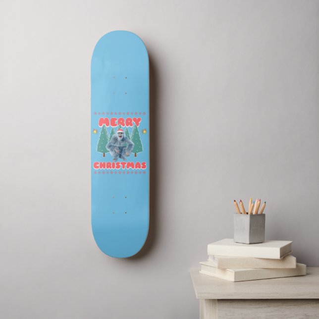 Skate Yeti Engraçado - Feliz Natal (Arte de parede)