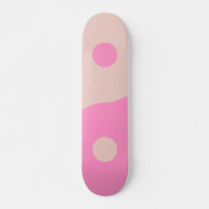 Skate Yin Yang Impressão Peach E Pink Preppy Minimalísti