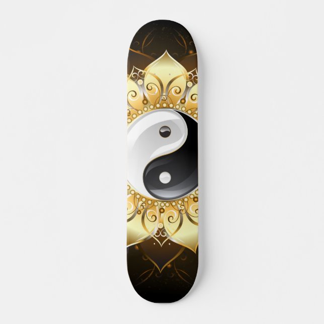 Skate Yin Yang Ouro Lotus (Frente)
