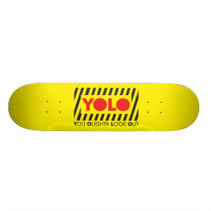 Skate YOLO com Precaução Vermelha