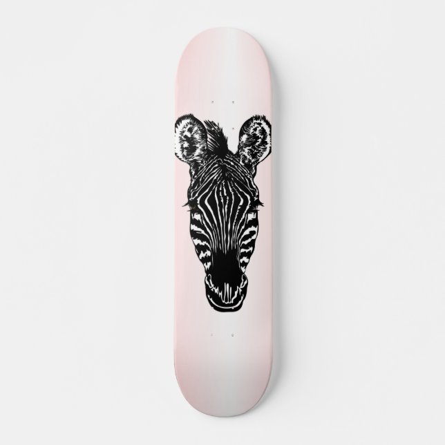 Skate Zebra Head em Rosa (Frente)