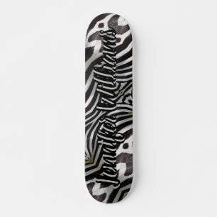 Skate Zebra Stripes Padrão Elegante Adicionar Nome ou Te