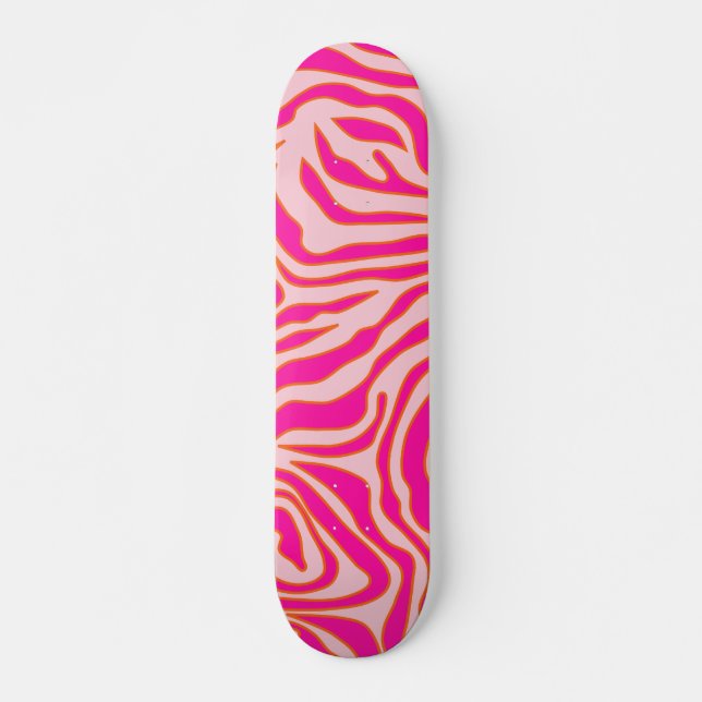 Skate Zebra Stripes Rosa Laranja Cor-de-rosa Impressão A (Frente)