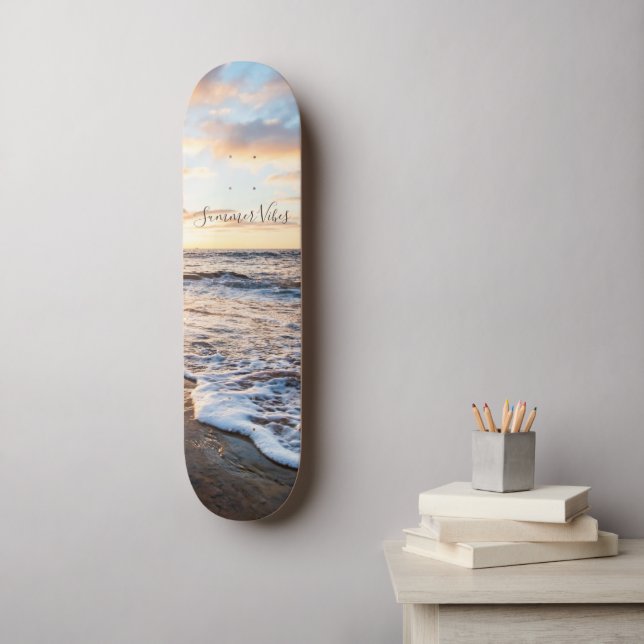 Skate Zen Beach Sunset Ocean Waves (Arte de parede)