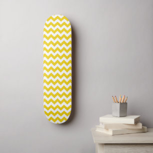 Skate Zigzag Amarelo, Chevron Amarelo, Padrão Geométrico