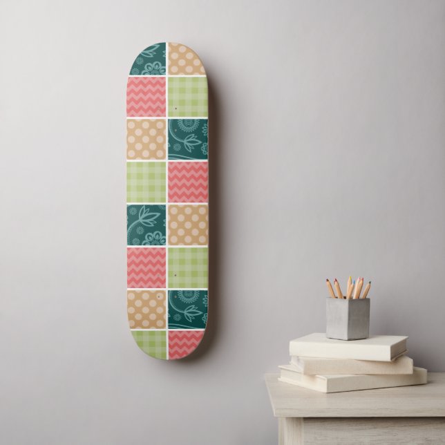 Skate Zigzag, Chevron, Gingham, Bolinhas, Patchwork (Arte de parede)