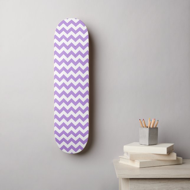 Skate Zigzag Roxo, Chevron Roxo, Padrão Geométrico (Arte de parede)