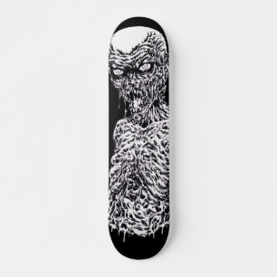 Skate Zombie Death Metal Black E White Art Deck