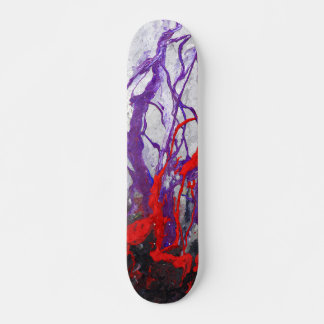 Skateboard Abstrato com Veia de Mármore Roxo Verme