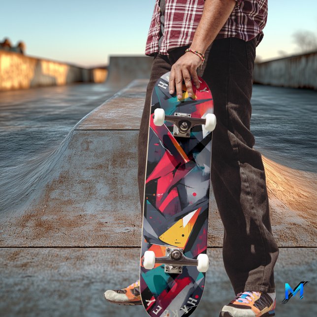 Skateboard Abstrato Geométrico - Arte Moderna Ousa (Criador carregado)