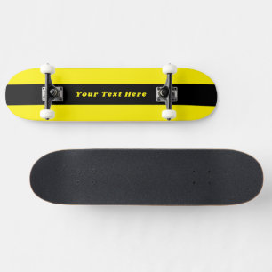 Skateboard Amarelo Brilhante com Sua Mensagem Pers