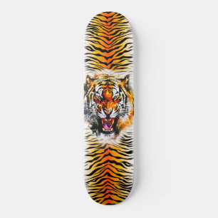Skateboard Art- Snarling Tiger com Stripes
